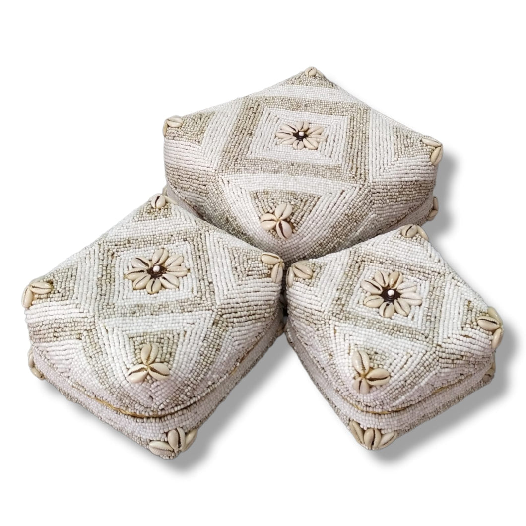 Balinese Beads Box Set of 3 Square