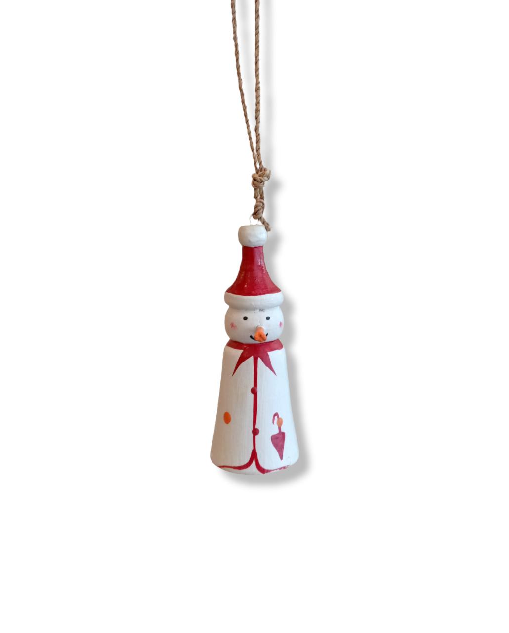 Wooden Christmas Ornaments Snowman Pinocio