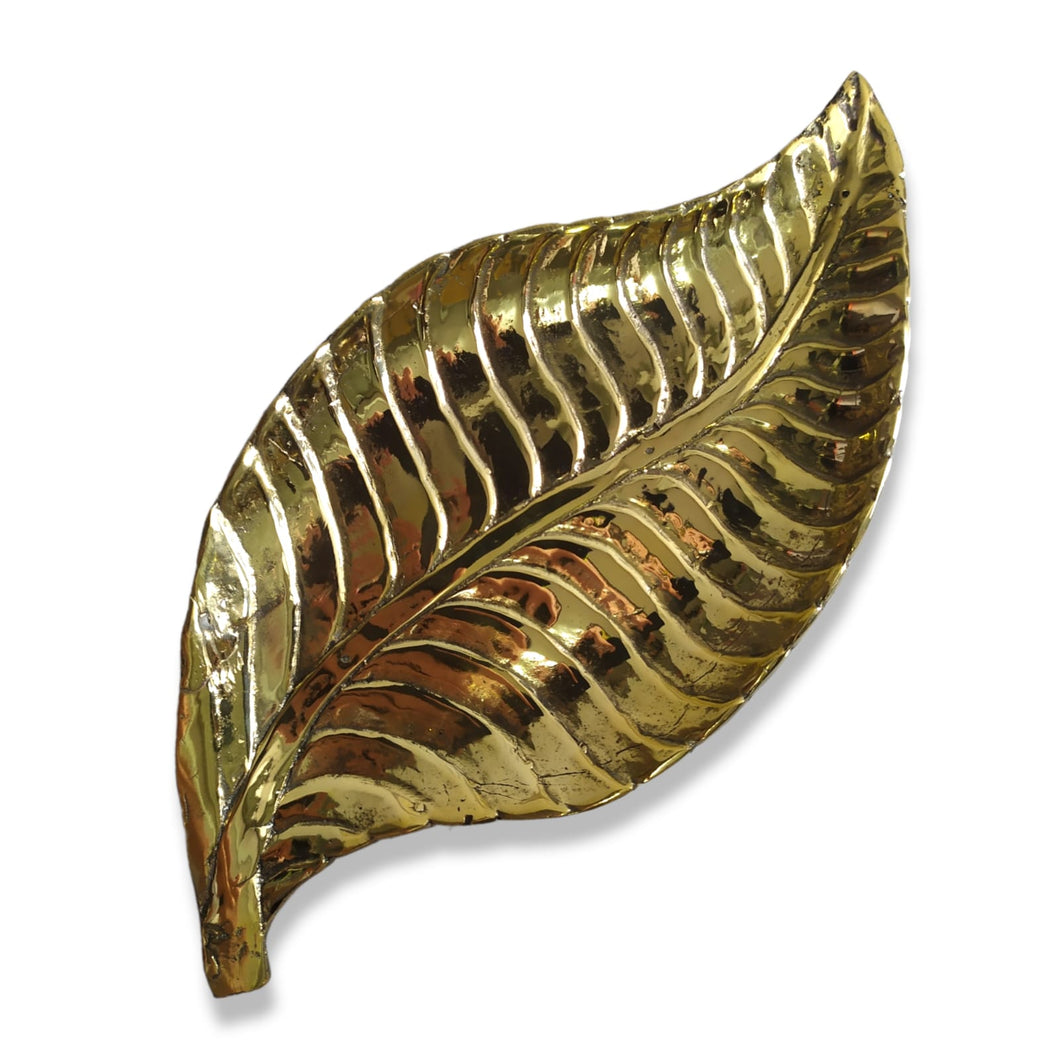 Plate Brass Trinket Tray Leaf