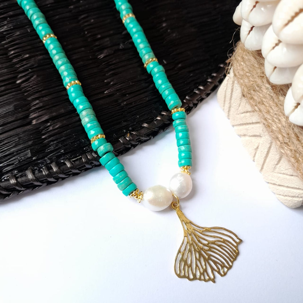 Necklace Turquoise and Pearl