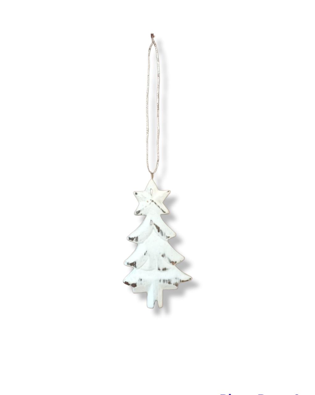 Wooden Christmas Ornaments Tree White