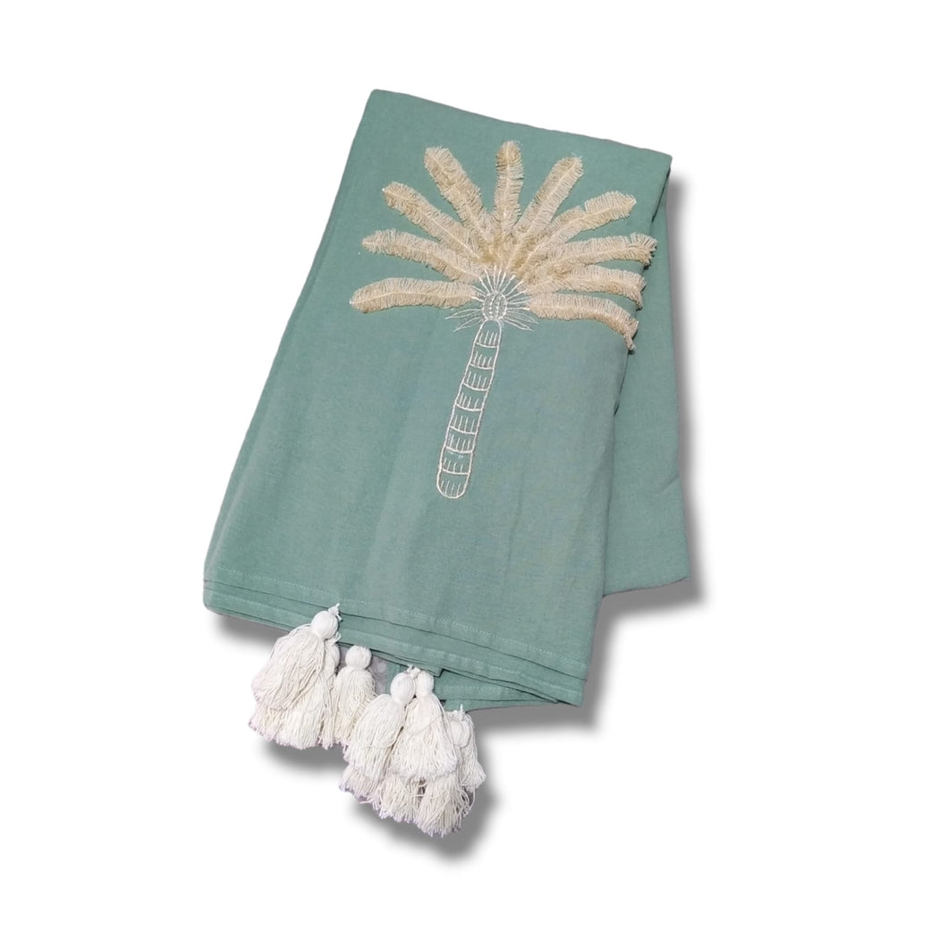 Blanket Palm Tree Linen Colorful