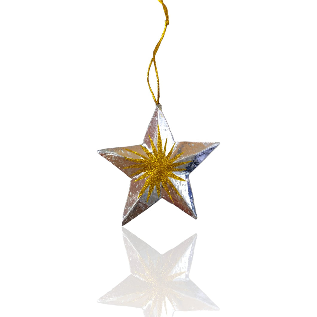 Wooden Christmas Shiny Stars
