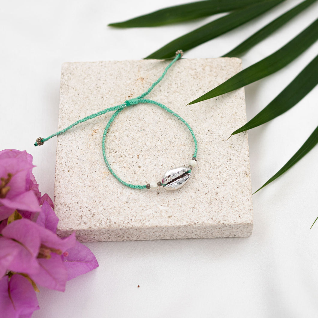 Bracelet Gold and Silver Cowrie Shell Braid