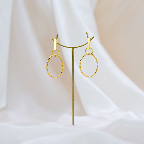 Earring Double Circle Golden Handmade Jewellery