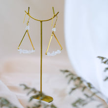 Load image into Gallery viewer, Earring Triangle with Stone Golden Handmade Jewellery
