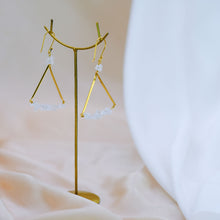 Load image into Gallery viewer, Earring Triangle with Stone Golden Handmade Jewellery
