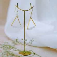 Load image into Gallery viewer, Earring Triangle with Stone Golden Handmade Jewellery
