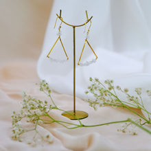 Load image into Gallery viewer, Earring Triangle with Stone Golden Handmade Jewellery
