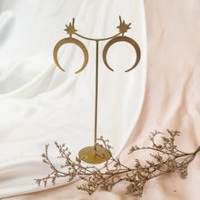 Load image into Gallery viewer, Earring Crescent Moon and Star
