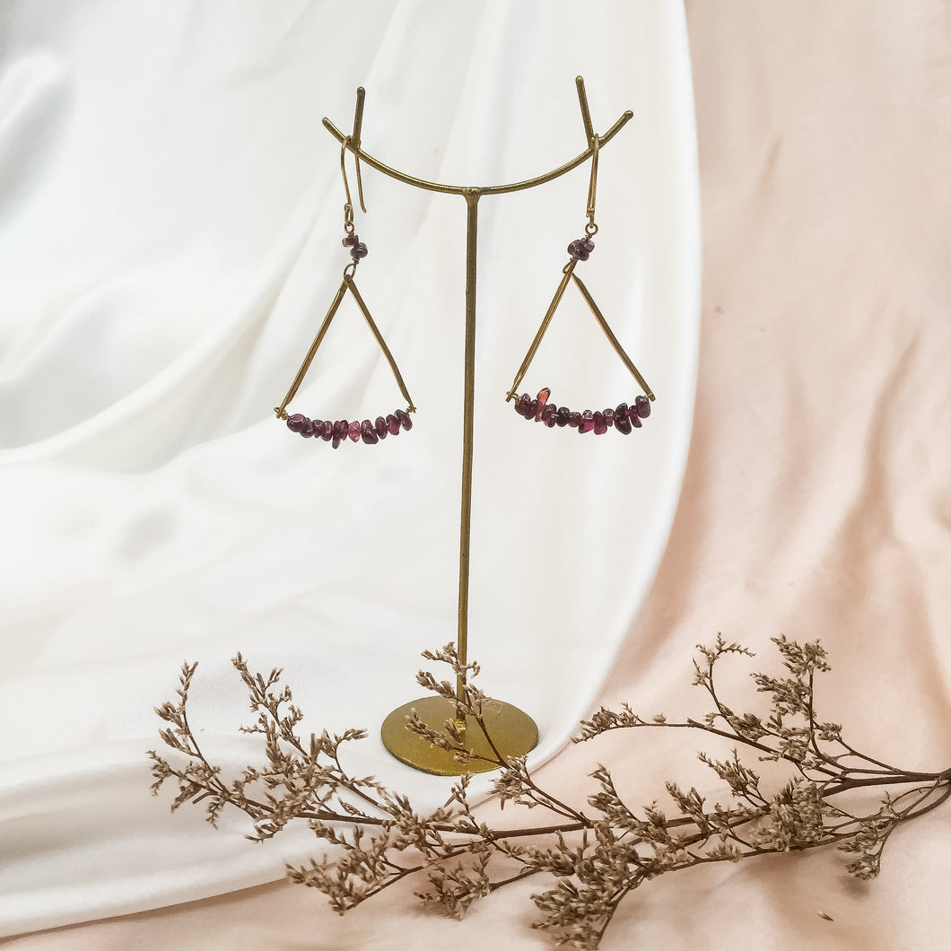 Earring Triangle with Stone