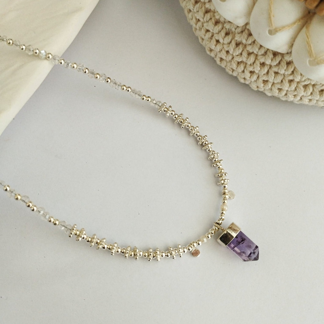 Necklace Amethyst Crystal 925