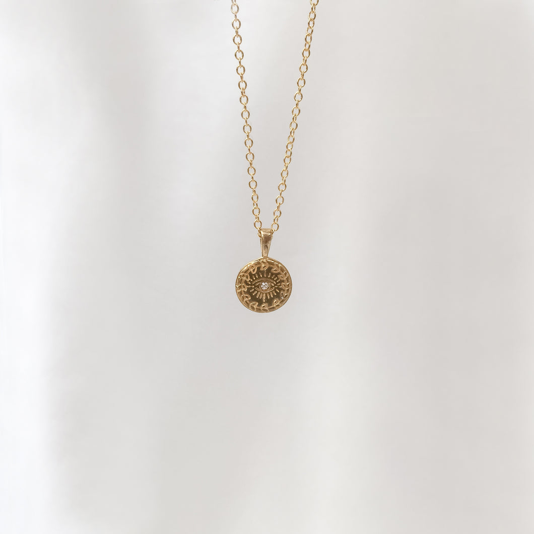 Necklace Small Signet Evil Eye Talisman Zircon