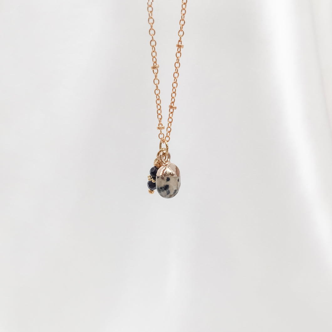 Necklace Round Mini Stone with Charm
