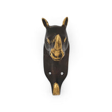 Load image into Gallery viewer, Brass Wall Hook Rhino
