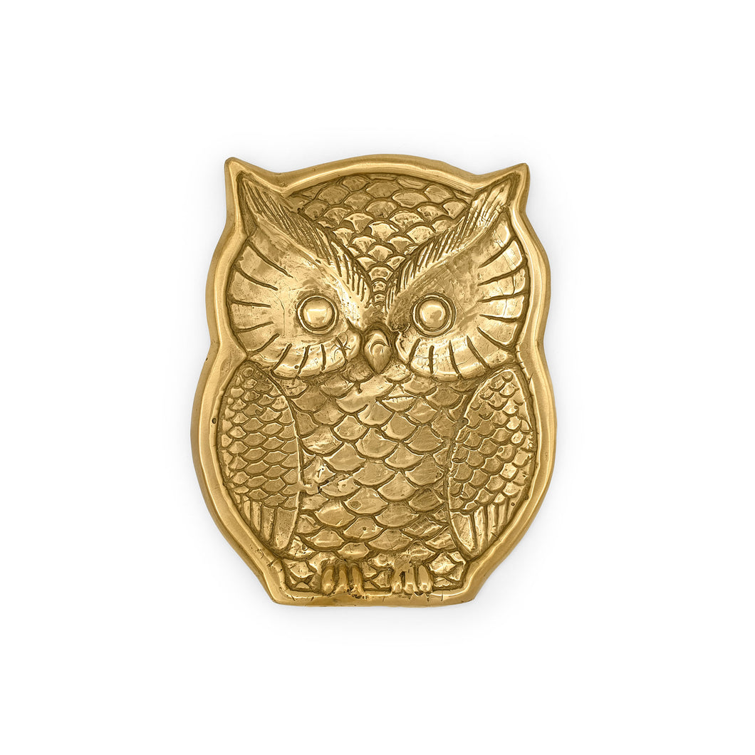 Plate Brass Trinket Tray Owl