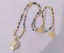 Load image into Gallery viewer, Necklace Yoga Mini Pearl Full Moon Pendant
