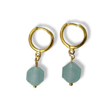 Load image into Gallery viewer, Earring Hoop with Pendant Gemstone
