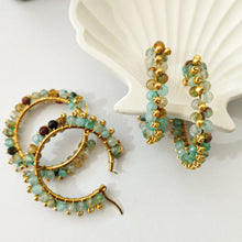 Load image into Gallery viewer, Earring Love Hoop Gemstone
