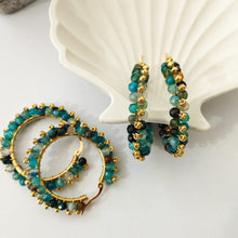 Load image into Gallery viewer, Earring Love Hoop Gemstone
