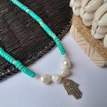 Load image into Gallery viewer, Necklace Turquoise and Pearl
