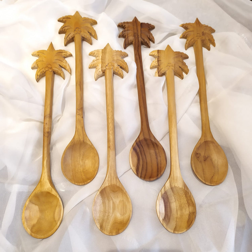 Wooden Spoon Palm Tree Handle