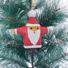 Load image into Gallery viewer, Wooden Christmas Ornaments Sparkling Santa
